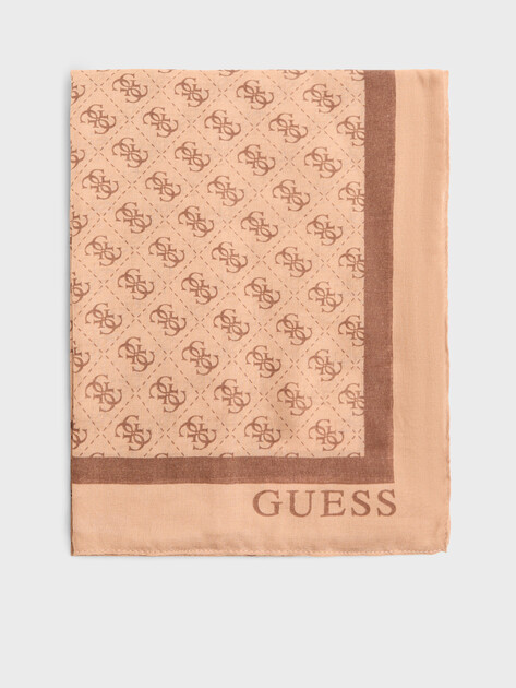 Женский шарф 180х90 см GUESS NOELLE II PRINTED SCARF 90X180, Артикул AW5341POL03, бежевый | 5094738. Ракурс 1