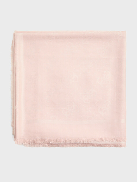 Женский платок 120х120 см GUESS LINDSEY JCQUD KEFIAH 120X120, Артикул AW5526VIS03, светло-розовый | 5094763. Ракурс 1