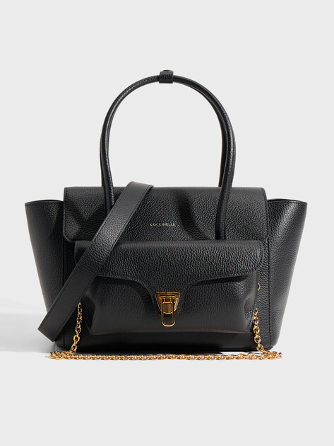 Женский тоут COCCINELLE HANDBAG GRAINED LEATHER, Артикул E1 T8A 18 02 01, черный | 5099599. Ракурс 1