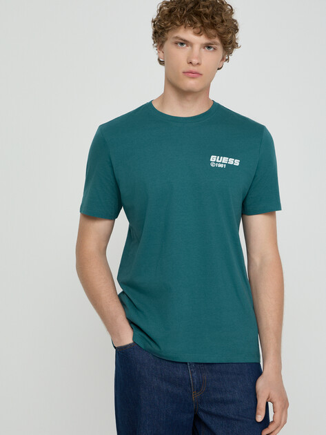 Мужская футболка GUESS LAURO CN SS T-SHIRT, Артикул Z6RI12I3Z14, зеленый | 5158449. Ракурс 1
