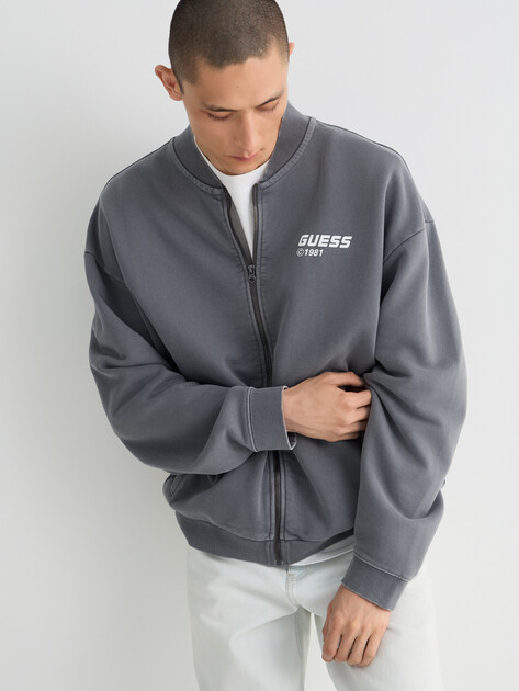 Мужская толстовка GUESS NAWAT FULL ZIP SWEATSHIRT, Артикул Z6RQ11KD371, серый | 5158607. Ракурс 1
