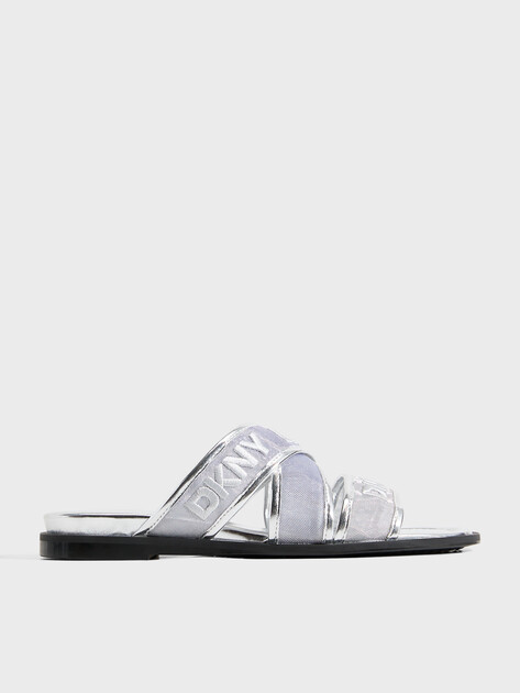 Женские шлепанцы DKNY CERELIA - FLAT SANDA, Артикул K2677440(K), серебряный | 5183851. Ракурс 1