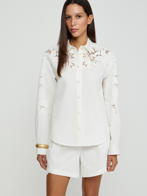 Женская рубашка MARCIANO BY GUESS ALEXIS LS EMBRO SHIRT, Артикул G6GH10W1902, белый | 5209530. Ракурс 1