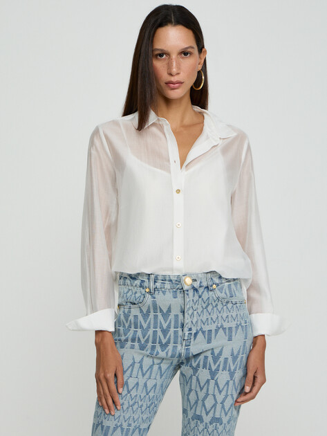 Женская блузка MARCIANO BY GUESS TEA LS STRAIGHT SHIRT, Артикул G6GH23W2198, белый | 5209536. Ракурс 1