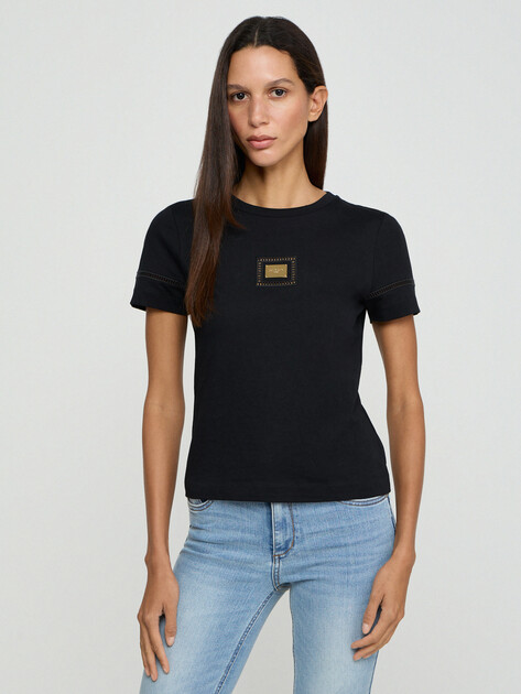 Женская футболка MARCIANO BY GUESS MINA SS SLIM FIT T-SHIRT, Артикул G6GI02K3182, черный | 5209638. Ракурс 1