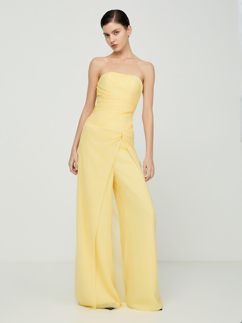 Женские прямые брюки  LUMIQUE, Артикул LUM W25-025_trousers, светло-желтый | 5209904. Ракурс 1