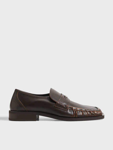 Мужские лоферы DIESEL D-AMBER LOAFER, Артикул Y04002, темно-коричневый | 5212488. Ракурс 1