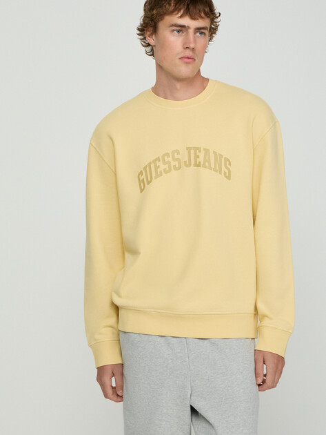 Мужской свитшот GUESS JEANS GJ LS CN REG SWEAT, Артикул M6GQA6KCPR1, желтый | 5212769. Ракурс 1