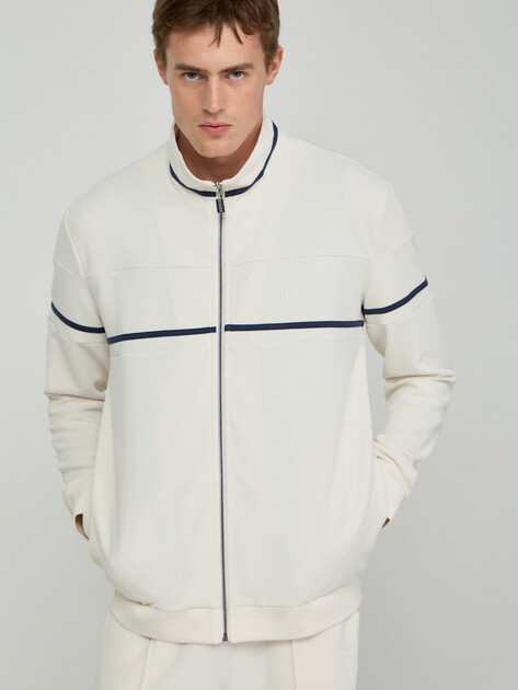 Мужская толстовка GUESS SPIROS FULL ZIP SWEATSHIRT, Артикул Z6GQ29K3212, белый | 5213834. Ракурс 1