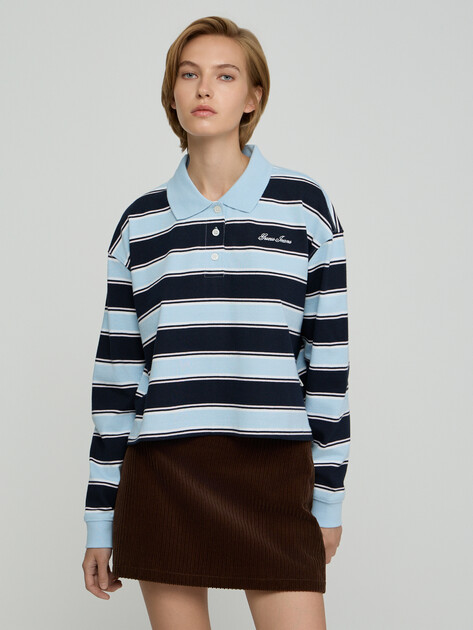 Женский джемпер GUESS JEANS GJ OS CROP POLO SHIRT, Артикул W6GPA5KCPS1, черный | 5216341. Ракурс 1