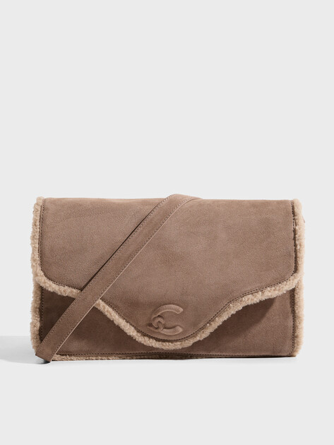 Женская сумка  COCCINELLE HANDBAG SUEDE LE./ECO FUR/GRAI, Артикул E1 VJH 12 01 01, бежево-серый | 5284992. Ракурс 1
